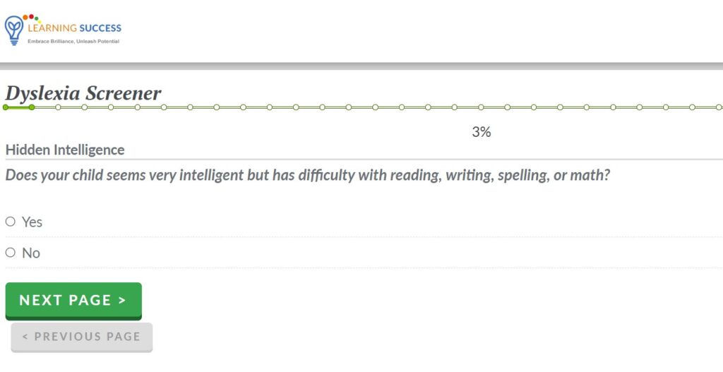 dyslexia screener